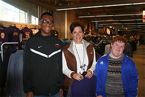 Caleb Kupa, Early Grades Prep/Special Education major with Joey Druecker, CCI Transitional Peer Mentoring Program Coordinator