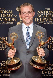 Jonathan Jones with His Two Emmys