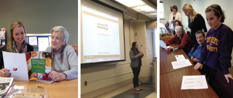 3 images of WCU students in community-engaged learning courses