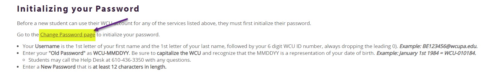 Initializing Password 2