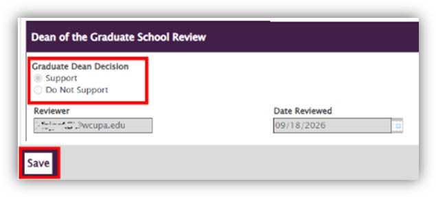 dean of the graduate school review