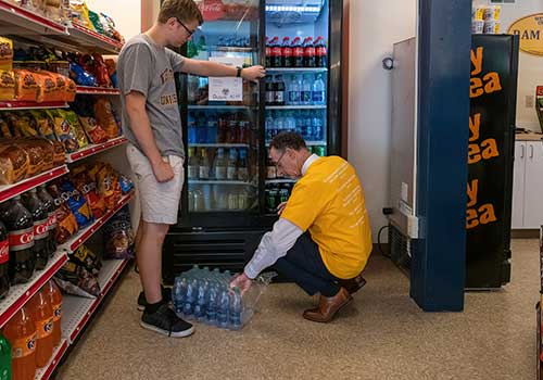 Chris Working at store