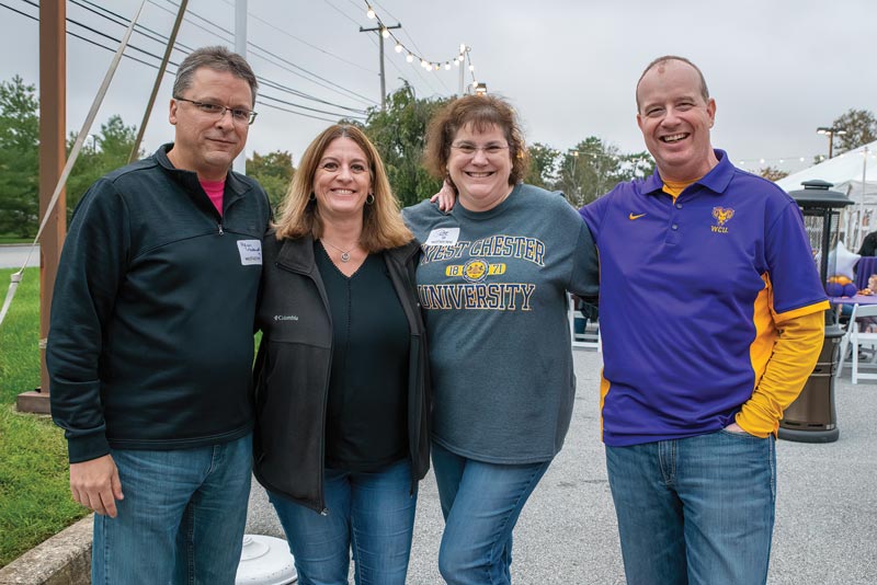 group of 4 wcu family weekend visitors