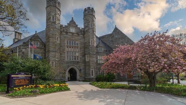 Phillips Building in Spring time