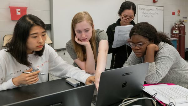 students working on a lab