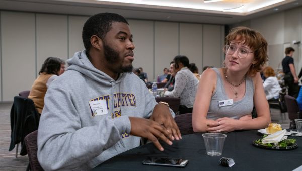 students at a conference