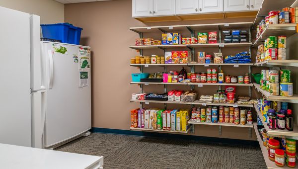 The West Chester University Resource Pantry, which is housed in the Center for Civic Engagement & Social Impact, offers non-perishable food, fresh produce, personal care items, school supplies, an area where students can enroll in government benefits called the Benefits Hub, and more.