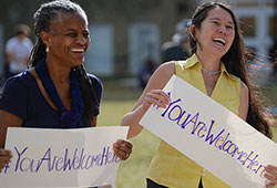 Anita Foeman and bessie Lawton laughing
