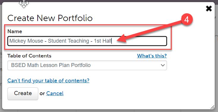 create new portfolio