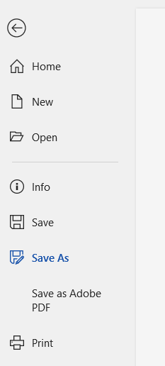 Screenshot of word document toolbar