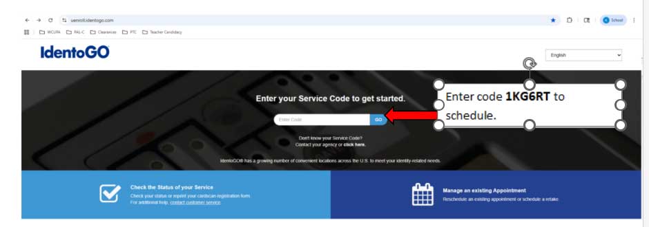 IdenteGo Screenshot showing to add code '1KG6RT'