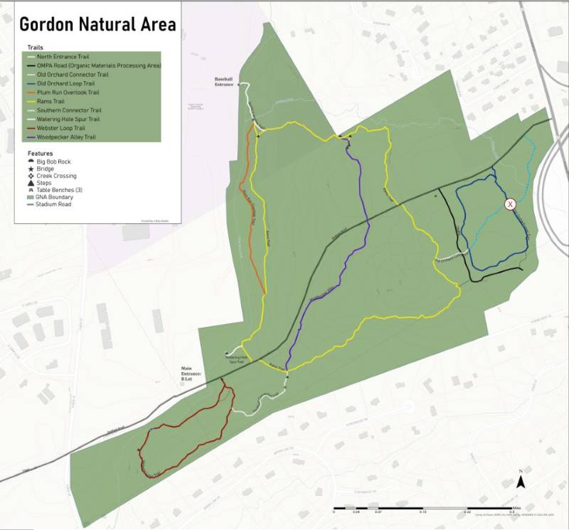 Test trail map showing a single point