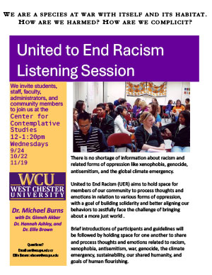 United to End Racism Listening Session Flyer