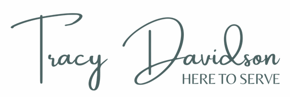 Decorative signature -'Tracey Davidson - here to serve