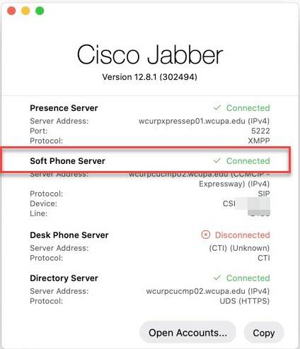 Jabber Connection Status Mac 2