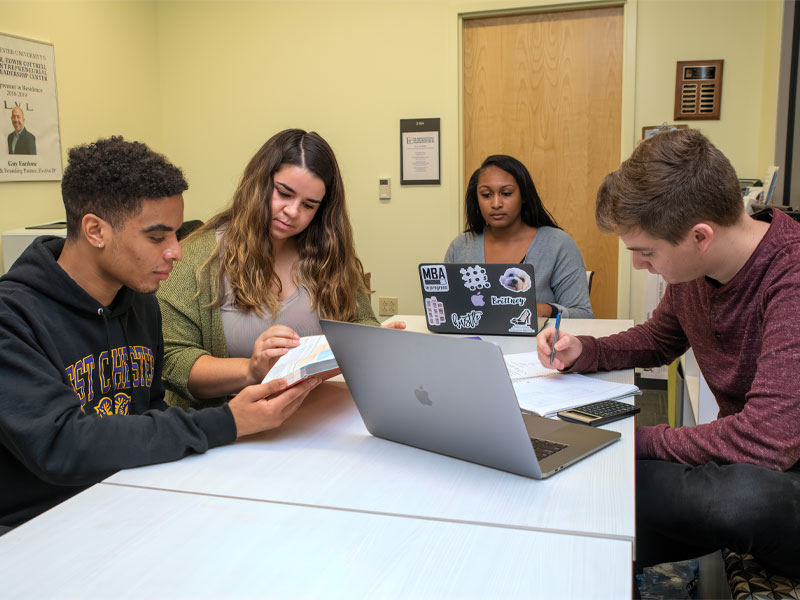 Students studying
