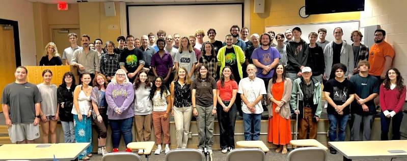 A group photo of the ESS students, staff, and faculty for the 2024-2025 academic year. 