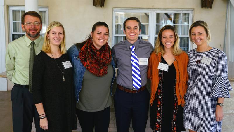 Dr. Brian Bowen with Jennifer N. Ciccotosto, Sarah A. Haff, Tyler J. Lonergan, Caitlin M. Oswald and Kelly A. Pruitt, recipients of the Mark Wiener Endowment Award