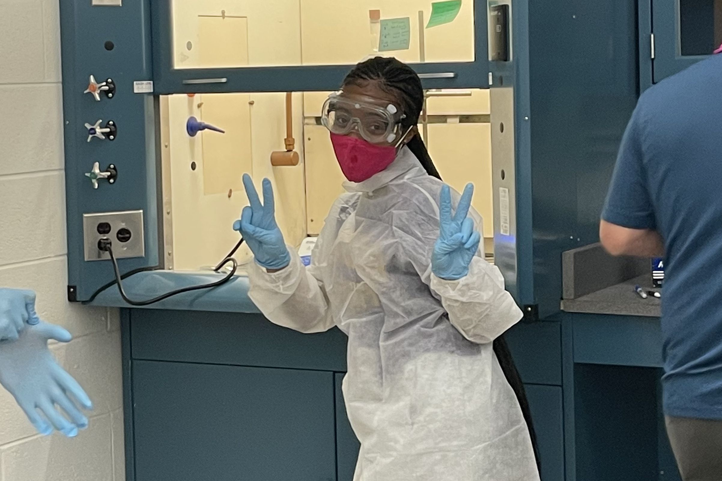 Student in lab coat